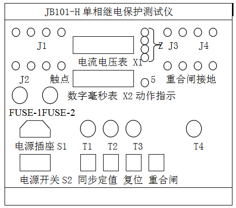 单相继电保护测试仪面板布局图